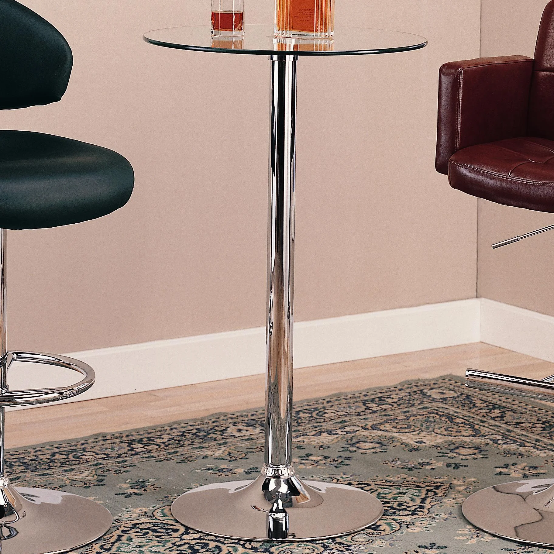 Coaster Bar Units and Bar Tables 120341 Round Bar Table with Chrome